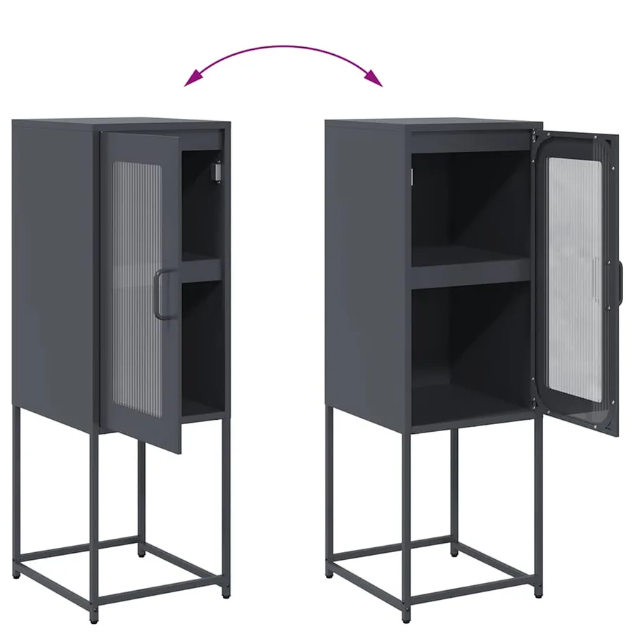 Buffet anthracite 36x39x107 cm acier laminé à froid - 10