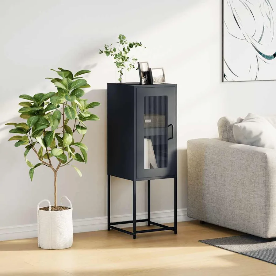 Buffet anthracite 36x39x107 cm acier laminé à froid - 3