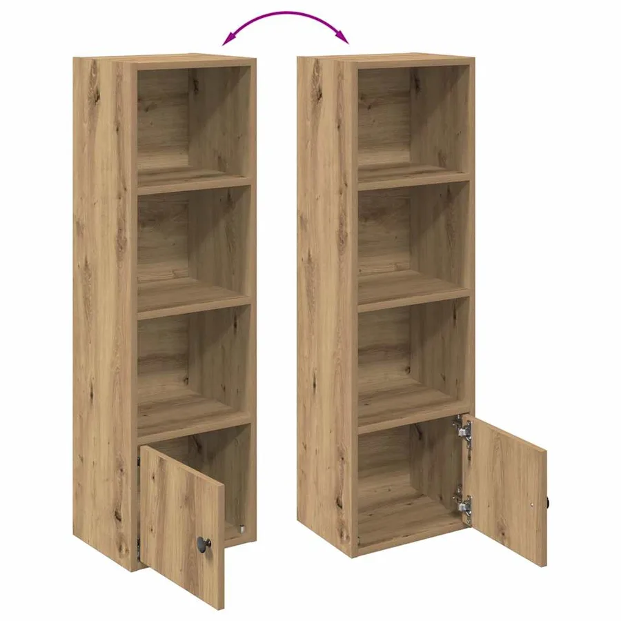 Bibliothèque chêne artisanal 31x24x102 cm bois d'ingénierie - 8