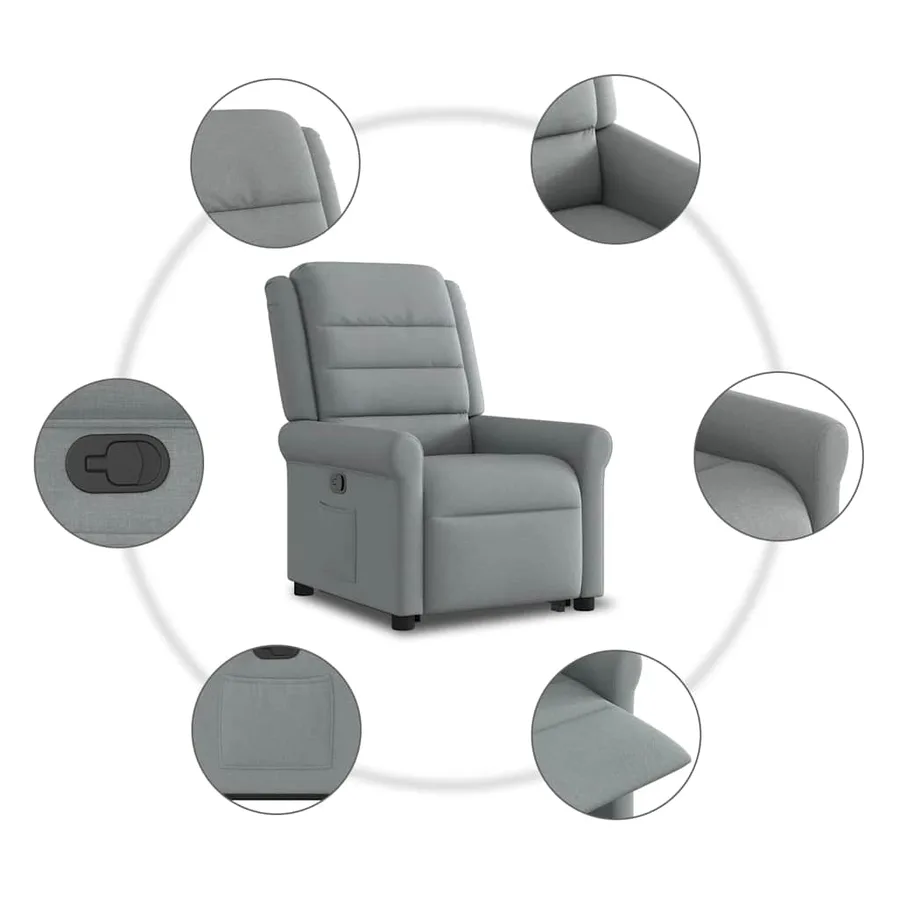 Fauteuil inclinable Gris clair Tissu - 10