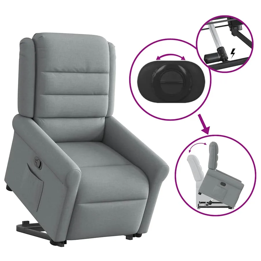 Fauteuil inclinable Gris clair Tissu - 9