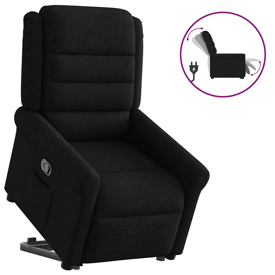 Fauteuil inclinable noir tissu