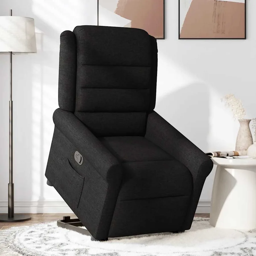 Fauteuil inclinable noir tissu - 3