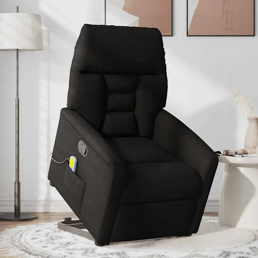 Fauteuil de massage inclinable Noir Tissu - 2