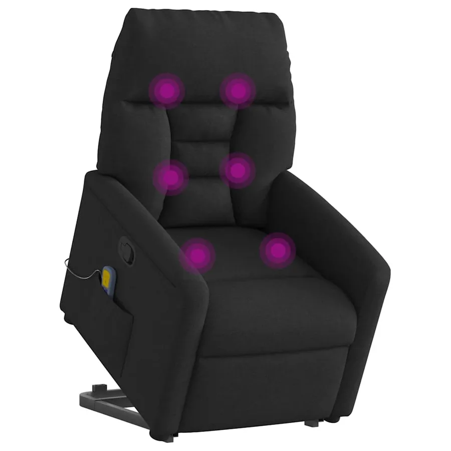 Fauteuil de massage inclinable Noir Tissu - 3