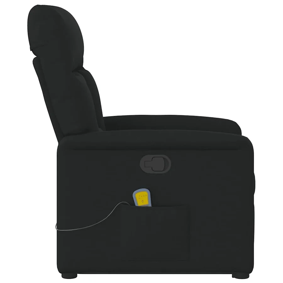 Fauteuil de massage inclinable Noir Tissu - 6