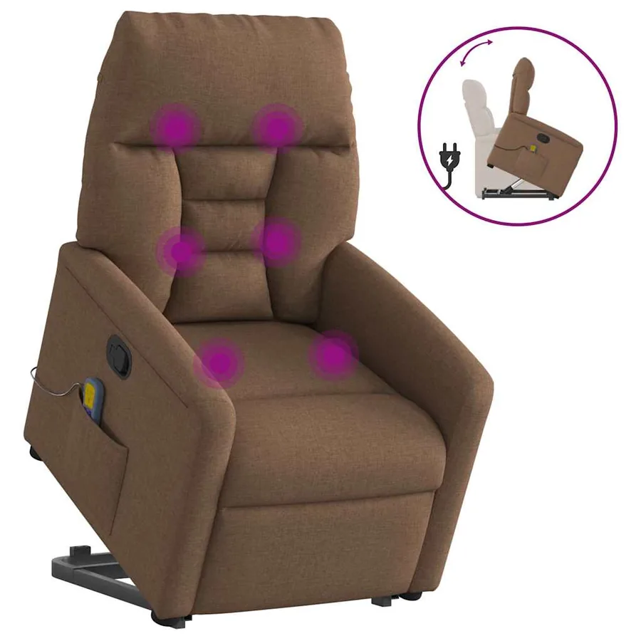 Fauteuil de massage inclinable Marron Tissu