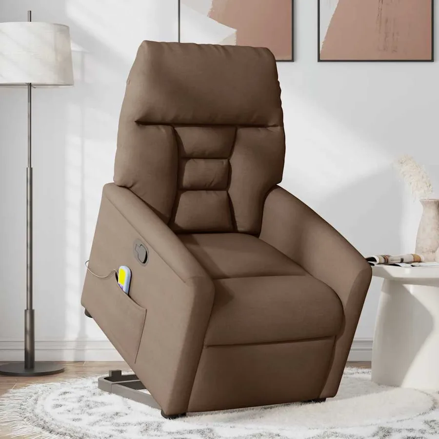 Fauteuil de massage inclinable Marron Tissu - 2