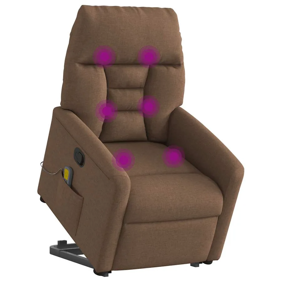 Fauteuil de massage inclinable Marron Tissu - 3
