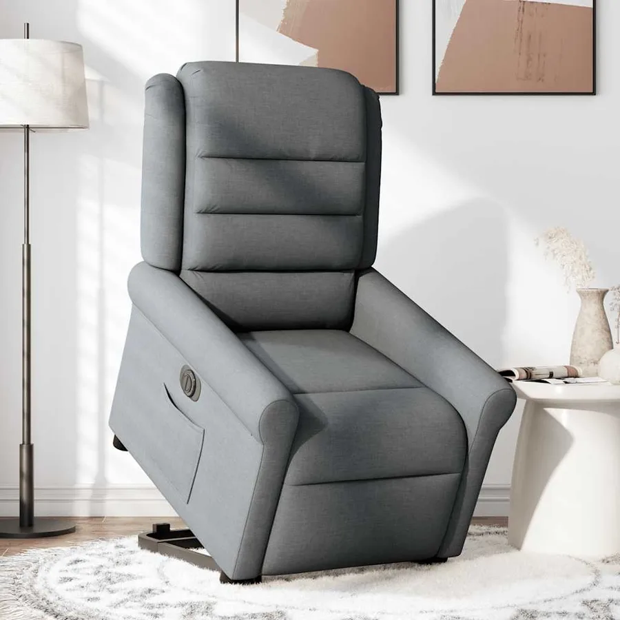 Fauteuil inclinable électrique gris foncé tissu - 3