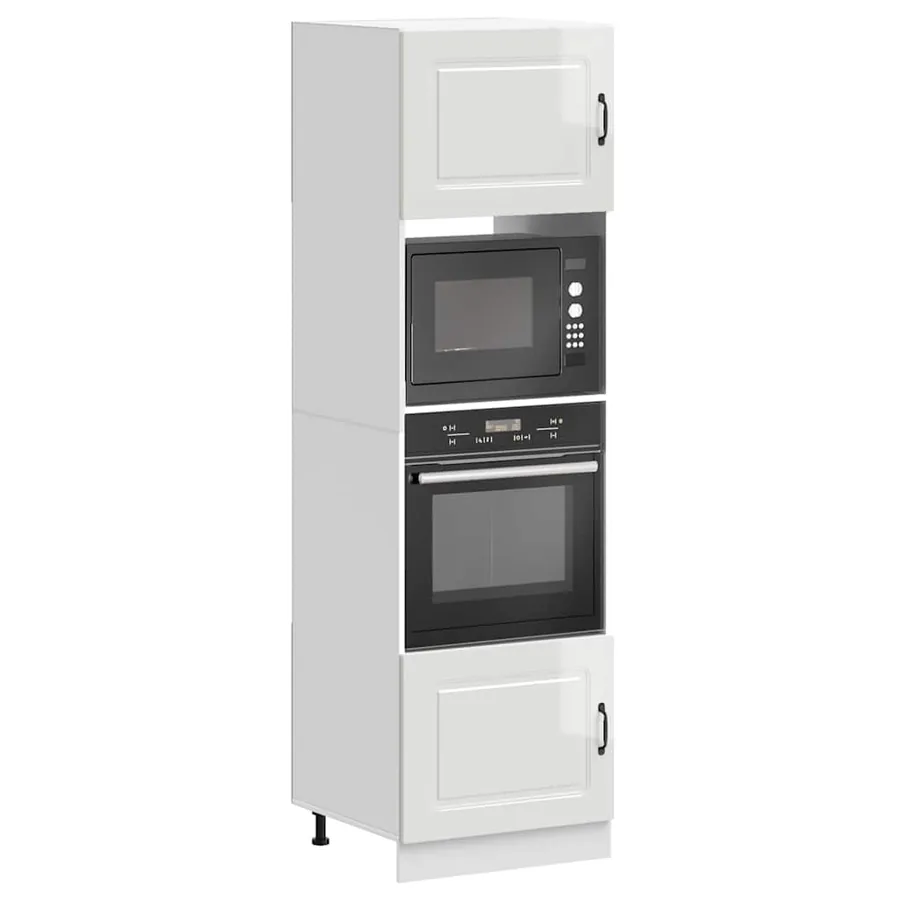 Armoires de four 2 pièces "Kalmar" Bois d'ingénierie blanc brillant