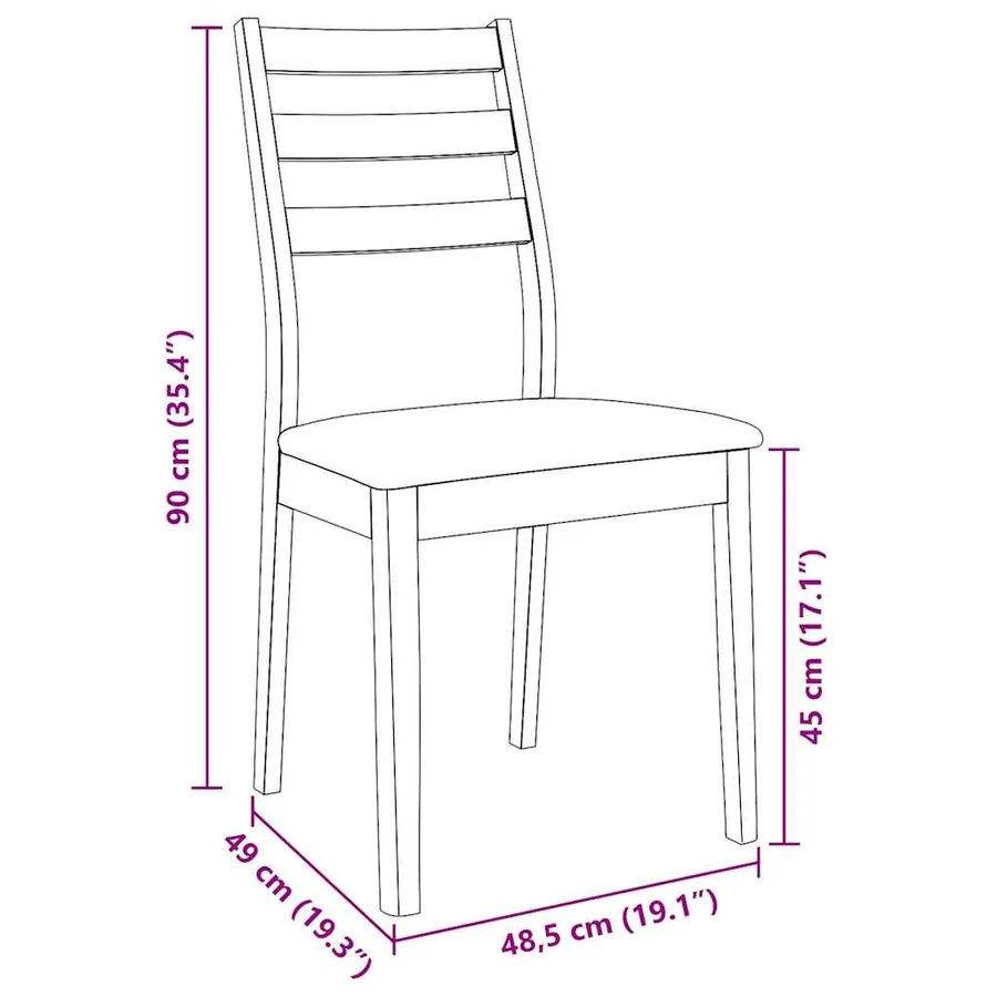 Chaises à manger coussins 2 pcs marron bois massif caoutchouc - 11