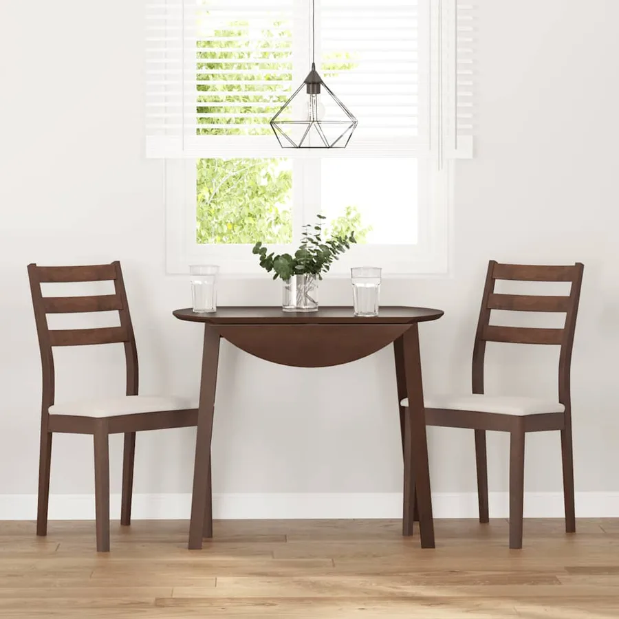 Chaises à manger coussins 2 pcs marron bois massif caoutchouc - 3