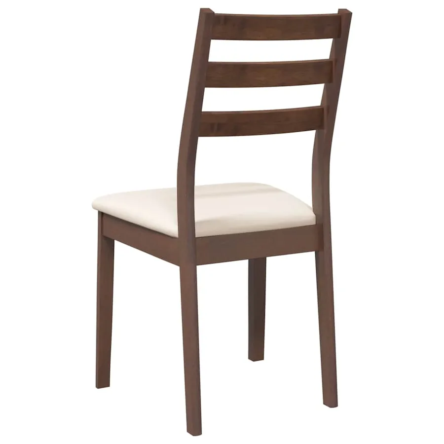Chaises à manger coussins 2 pcs marron bois massif caoutchouc - 7