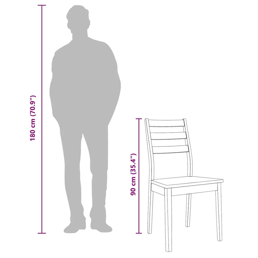 Chaises à manger 2 pcs blanc bois massif caoutchouc - 12