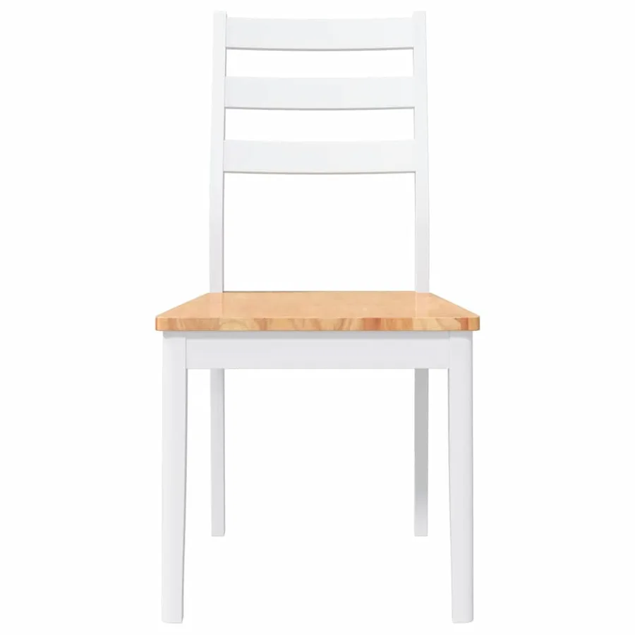 Chaises à manger 2 pcs blanc bois massif caoutchouc - 5