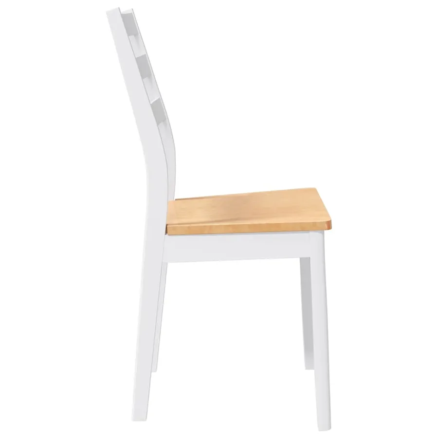 Chaises à manger 2 pcs blanc bois massif caoutchouc - 6