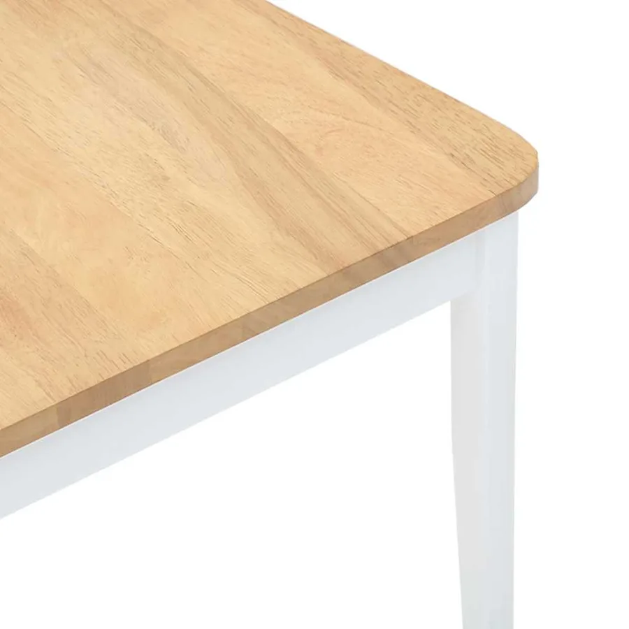 Chaises à manger 2 pcs blanc bois massif caoutchouc - 8