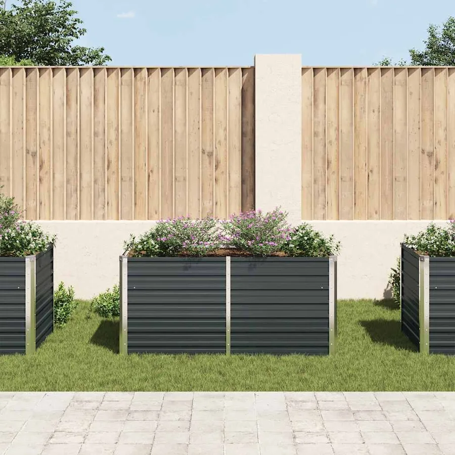 Jardinière surélevée Anthracite 160x80x77 cm Acier galvanisé - 3
