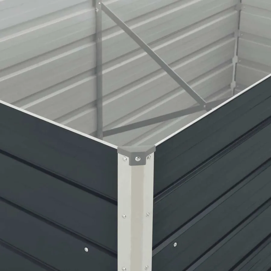 Raised planter Anthracite 160x80x77 cm Galvanised steel - 6