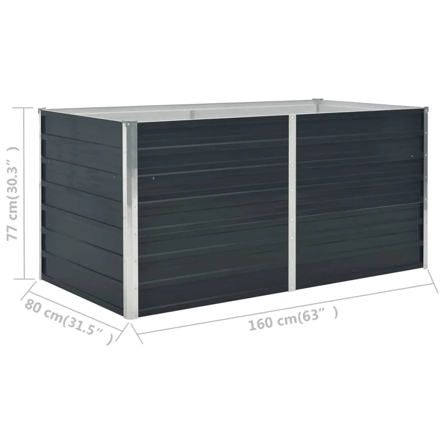 Raised planter Anthracite 160x80x77 cm Galvanised steel - 7