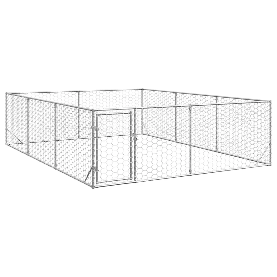 Niche d'extérieur pour chien avec porte, 3 x 4 x 1 m, acier galvanisé