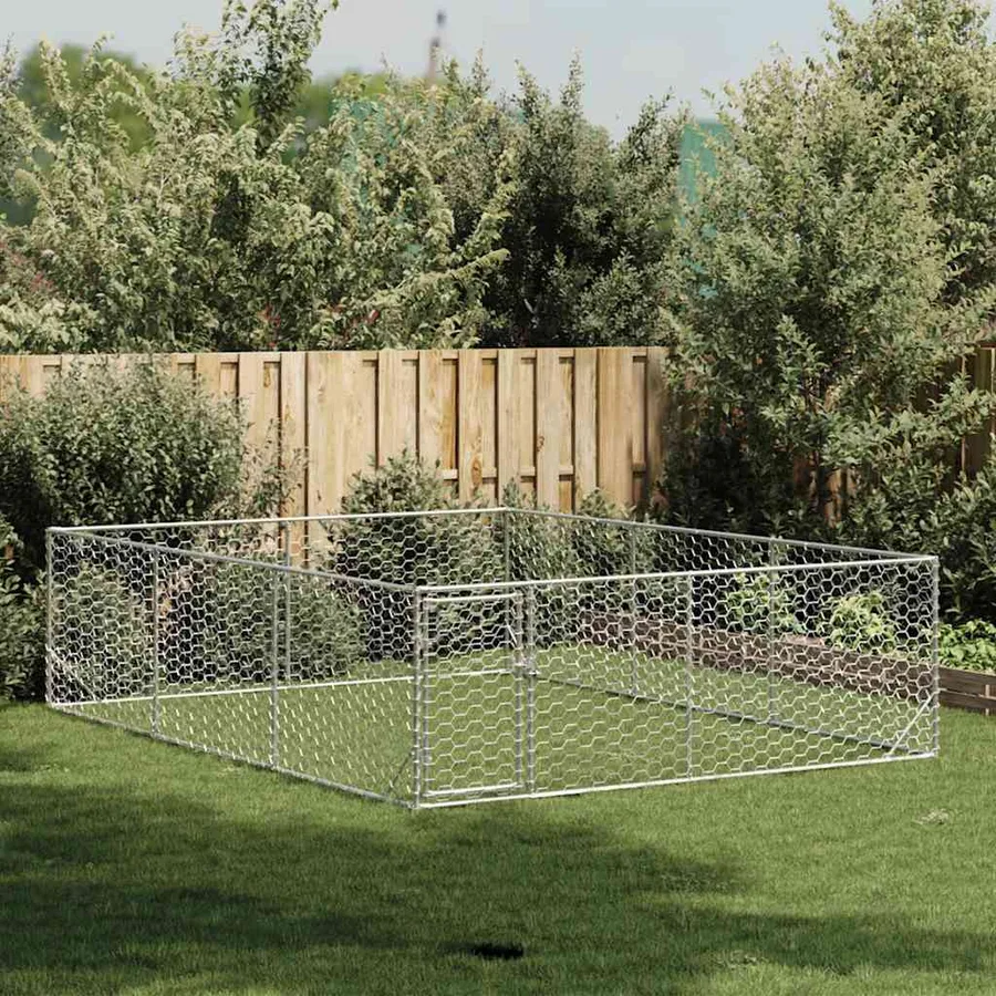 Niche d'extérieur pour chien avec porte, 3 x 4 x 1 m, acier galvanisé - 2
