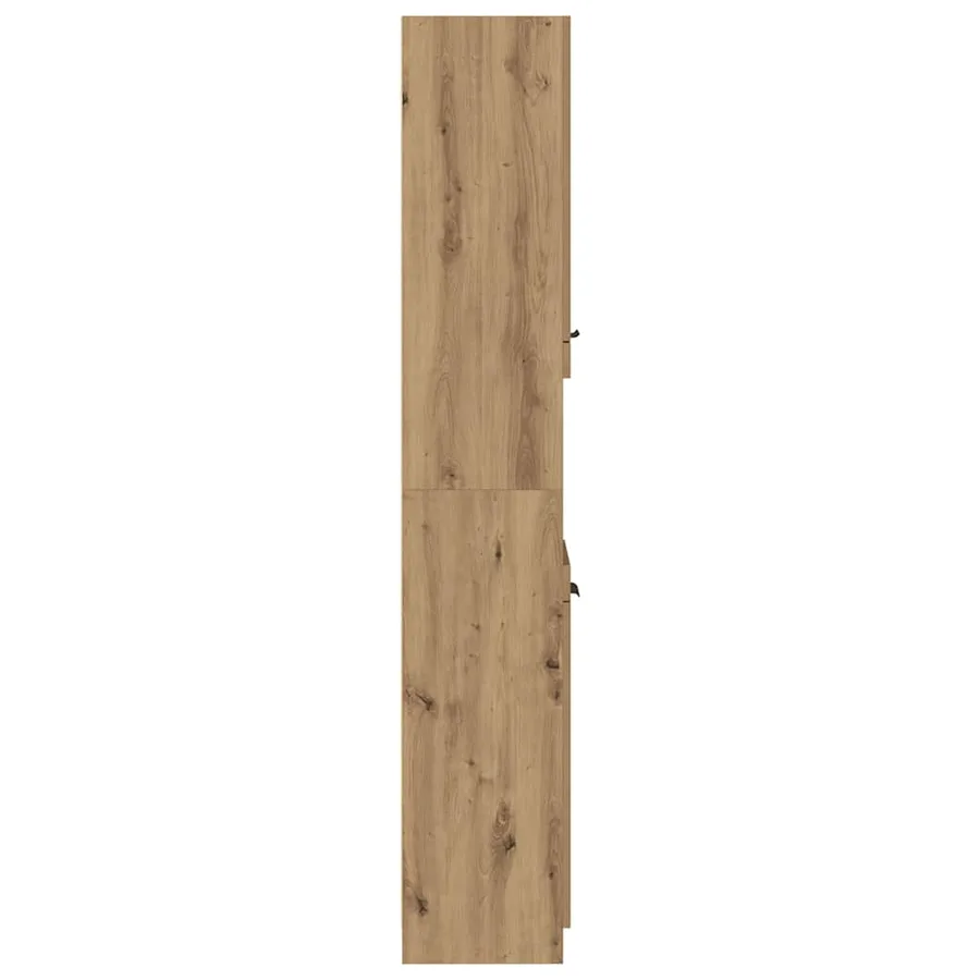 Armoire de bain chêne artisanal 32x34x188,5cm bois d'ingénierie - 5