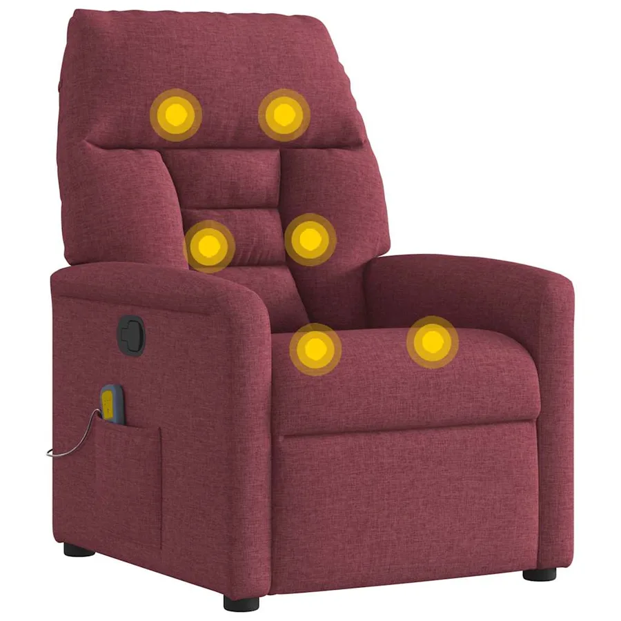 Fauteuil de massage inclinable Rouge bordeaux Tissu - 7