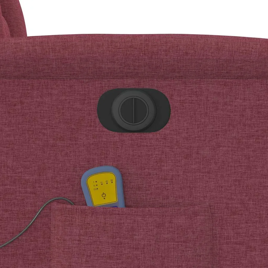 Fauteuil de massage inclinable électrique Rouge bordeaux Tissu - 11
