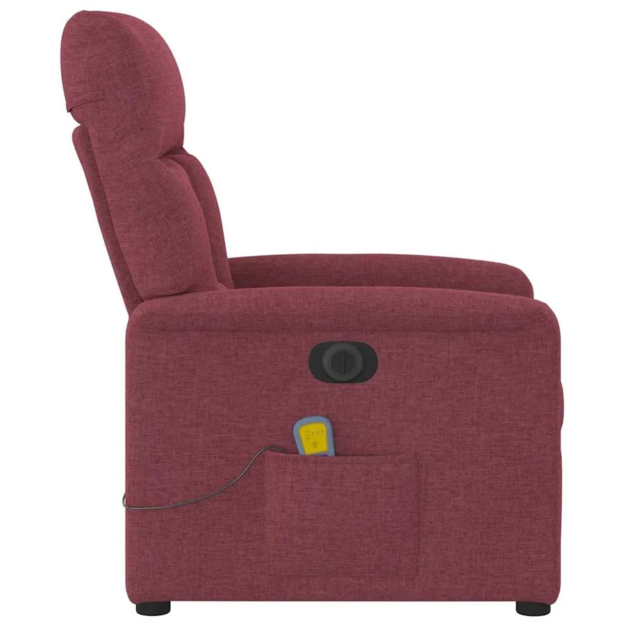 Fauteuil de massage inclinable électrique Rouge bordeaux Tissu - 5