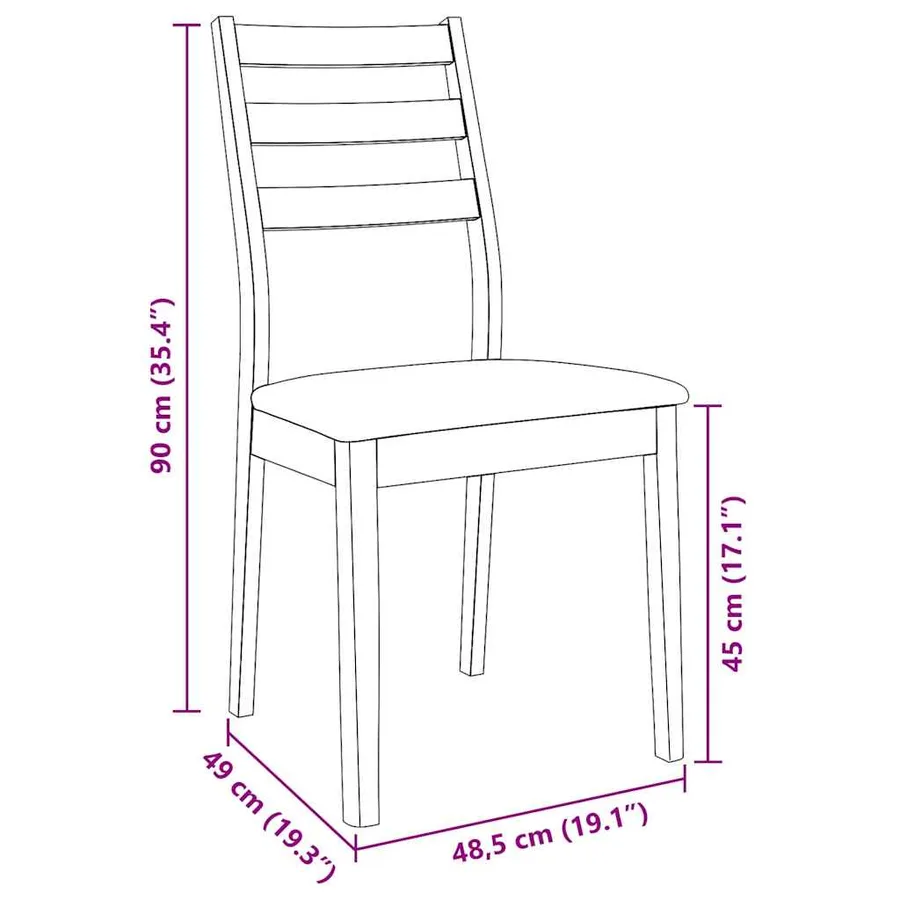 Chaises à manger coussins 2 pcs blanc bois massif caoutchouc - 11