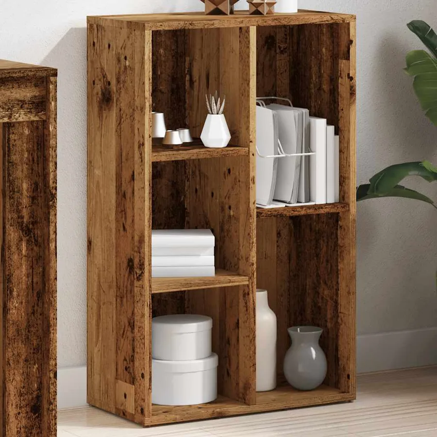 Bibliothèque vieux bois 66x30x130 cm bois d'ingénierie - 4