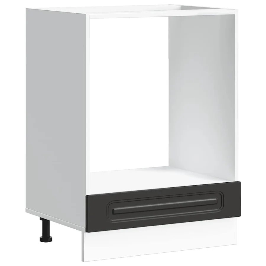 Armoire à four Kalmar noir bois d'ingénierie - 2