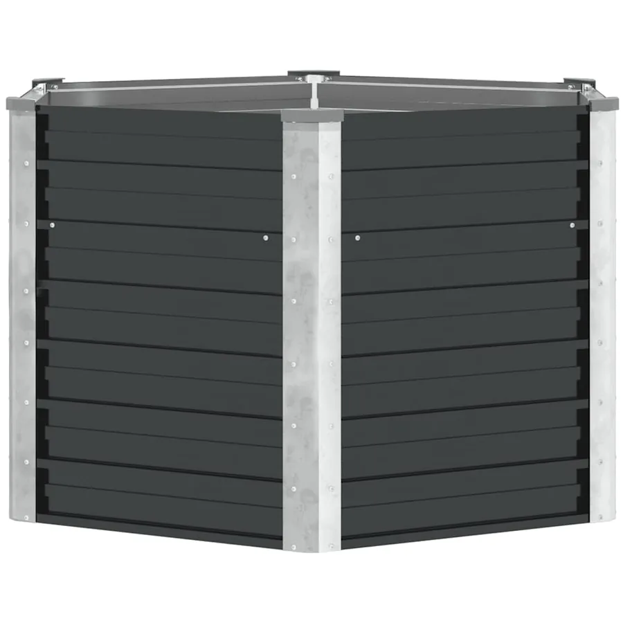 Garden raised bed Anthracite 129x129x77 cm Galvanised steel