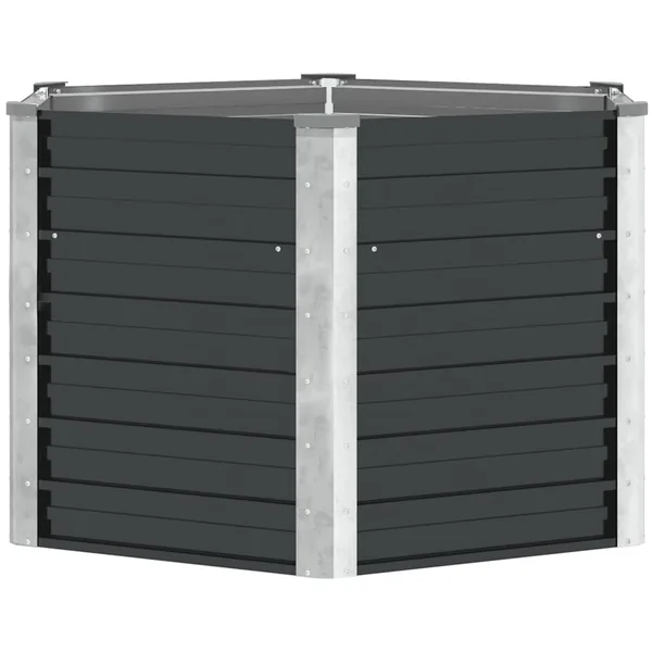 Lit surélevé de jardin Anthracite 129x129x77 cm Acier galvanisé