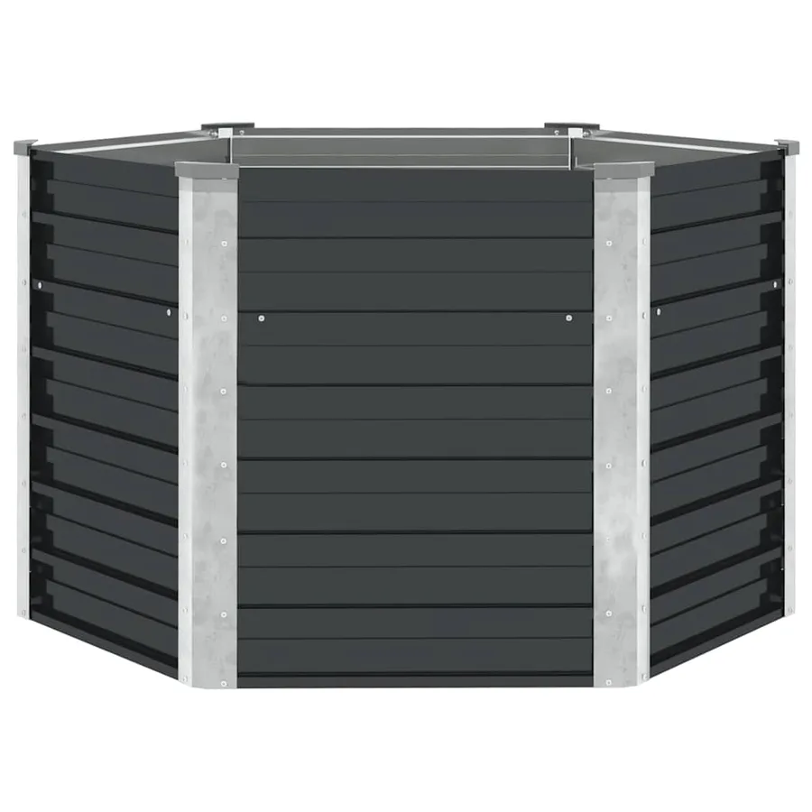 Garden raised bed Anthracite 129x129x77 cm Galvanised steel - 2