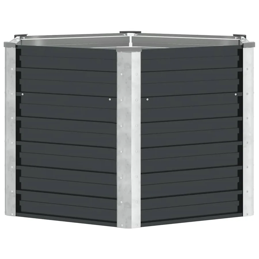 Garden raised bed Anthracite 129x129x77 cm Galvanised steel - 4