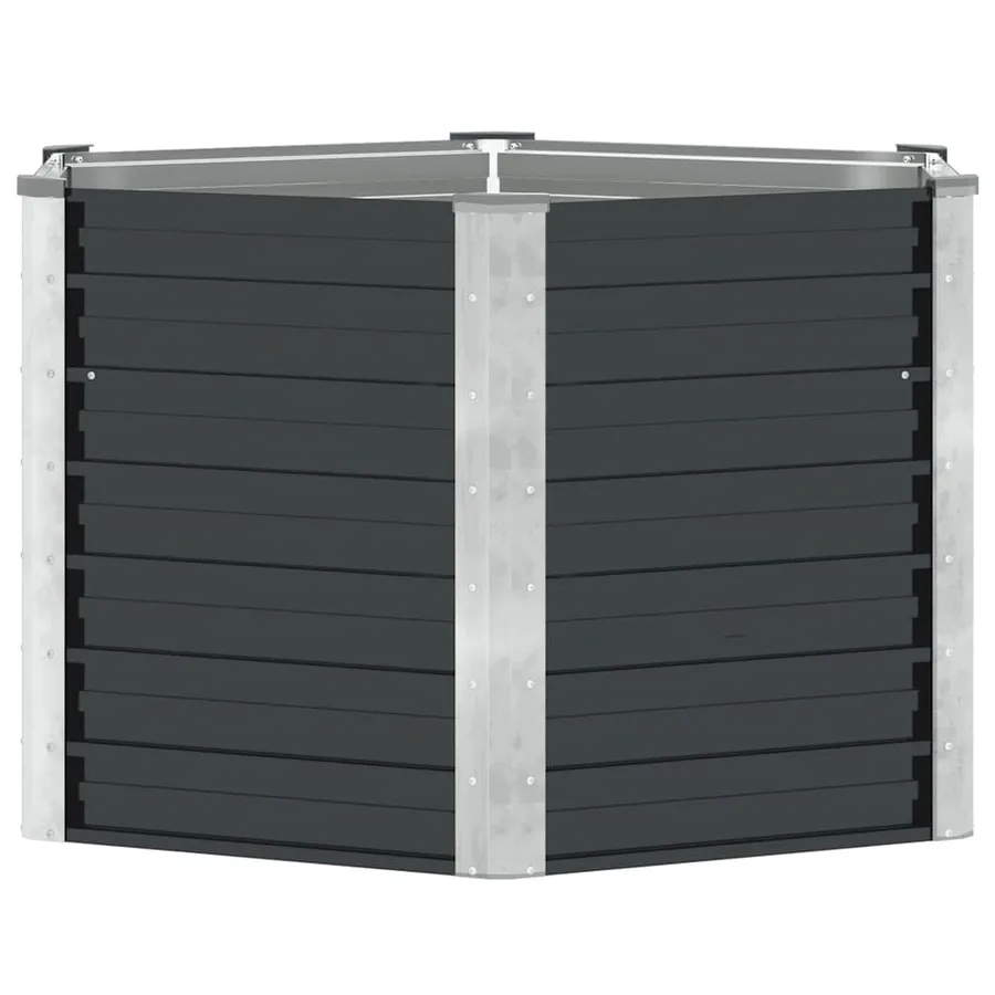 Garden raised bed Anthracite 129x129x77 cm Galvanised steel - 5