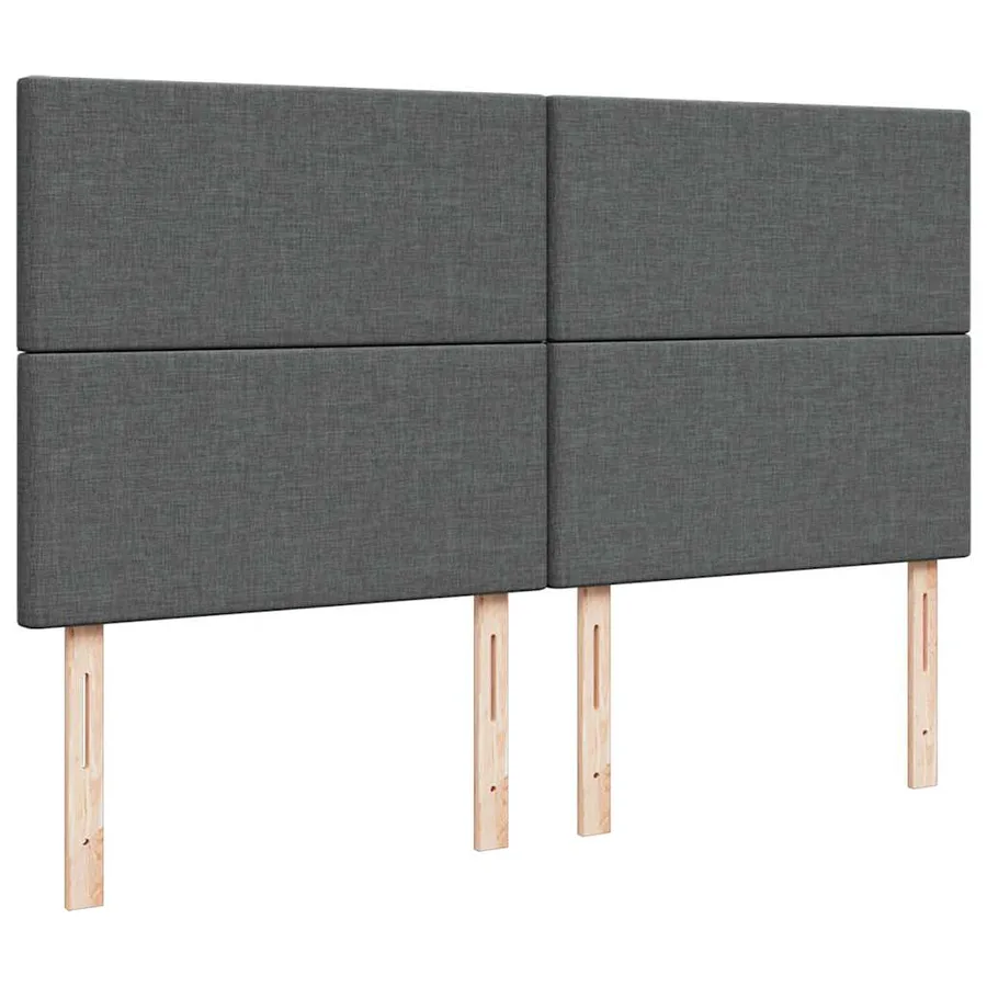 Cadre de lit ottoman avec matelas gris foncé 160x200cm tissu - 9