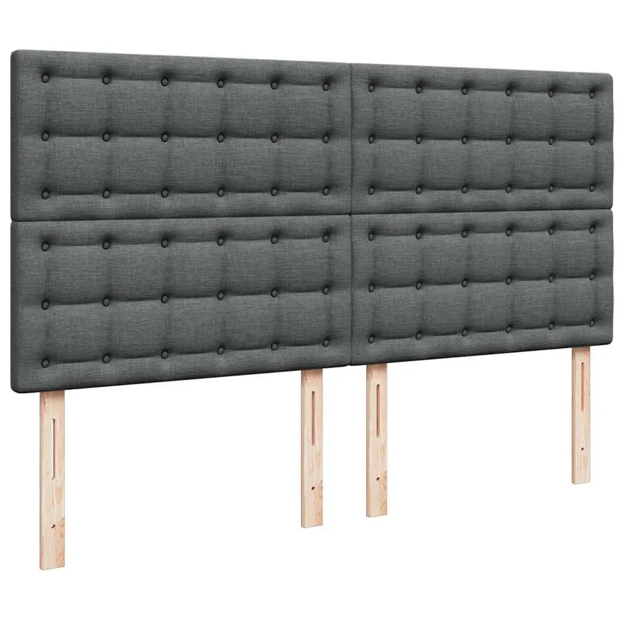 Cadre de lit ottoman avec matelas gris foncé 160x200cm tissu - 9