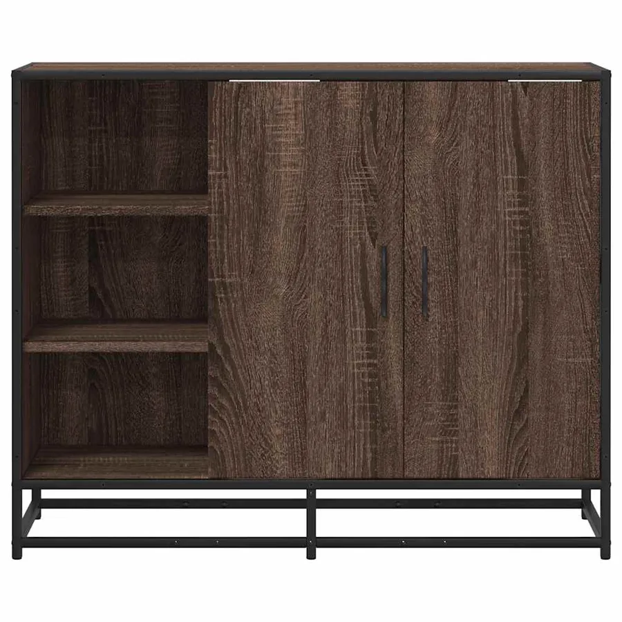 Buffet chêne marron 92x35x76 cm Bois d'ingénierie - 4