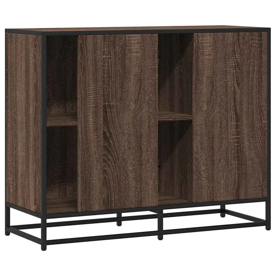 Buffet chêne marron 92x35x76 cm Bois d'ingénierie - 6