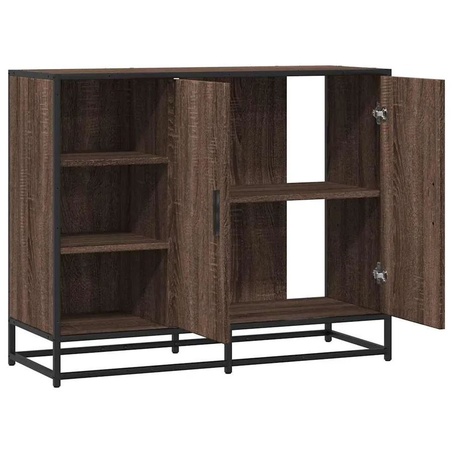 Buffet chêne marron 92x35x76 cm Bois d'ingénierie - 7