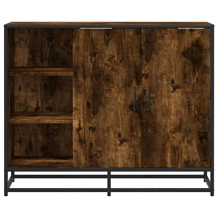Buffet chêne fumé 92x35x76 cm bois d'ingénierie - 4