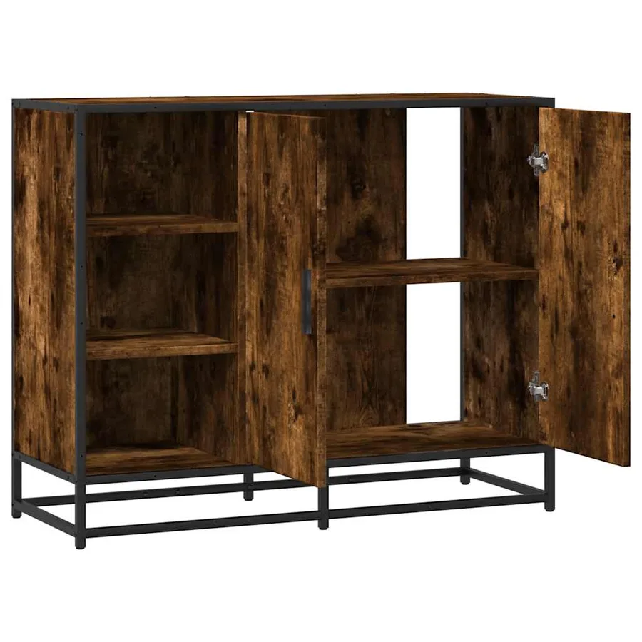 Buffet chêne fumé 92x35x76 cm bois d'ingénierie - 7