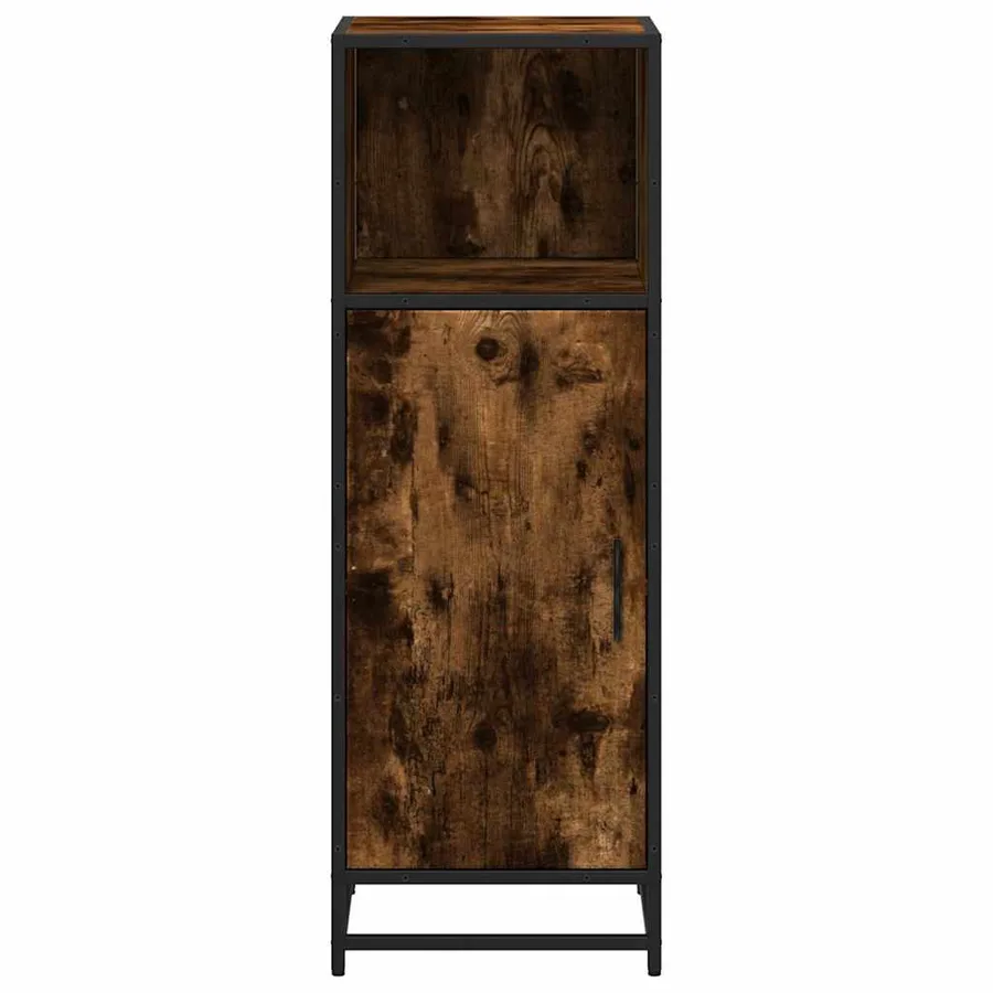 Armoire de bain chêne fumé 35x37,5x100cm bois d'ingénierie - 5
