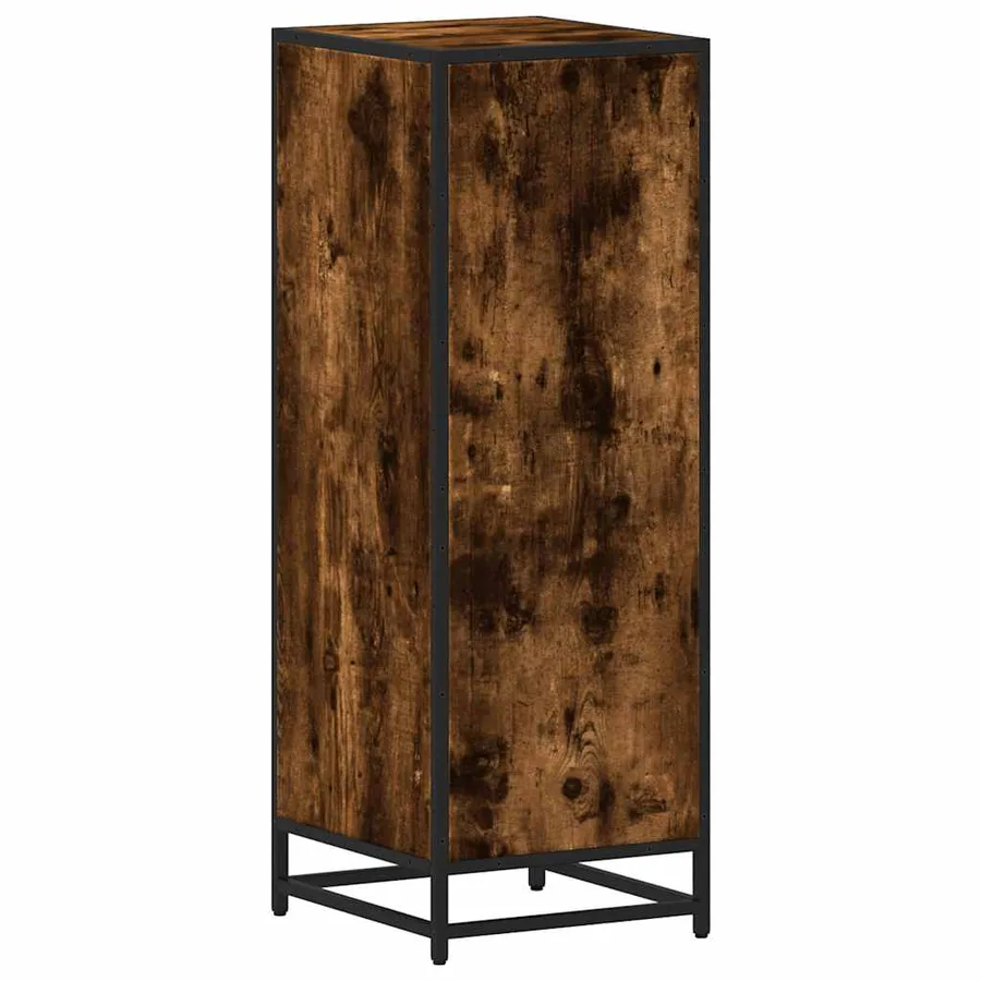 Armoire de bain chêne fumé 35x37,5x100cm bois d'ingénierie - 8