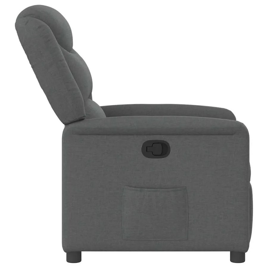 Fauteuil inclinable Gris foncé Tissu - 4