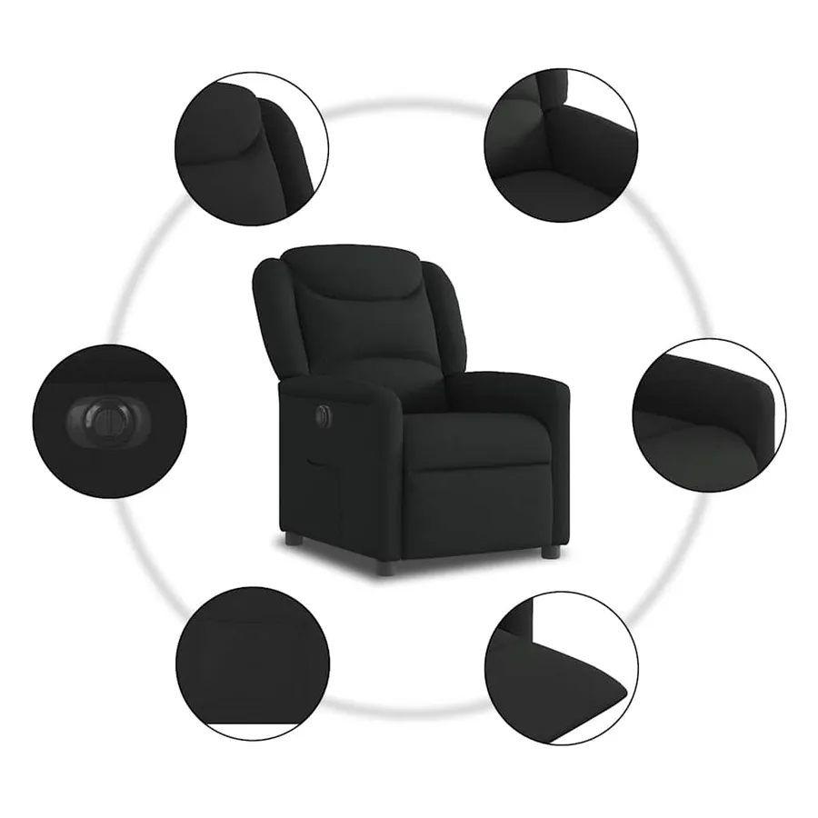 Fauteuil inclinable électrique Noir Tissu - 10
